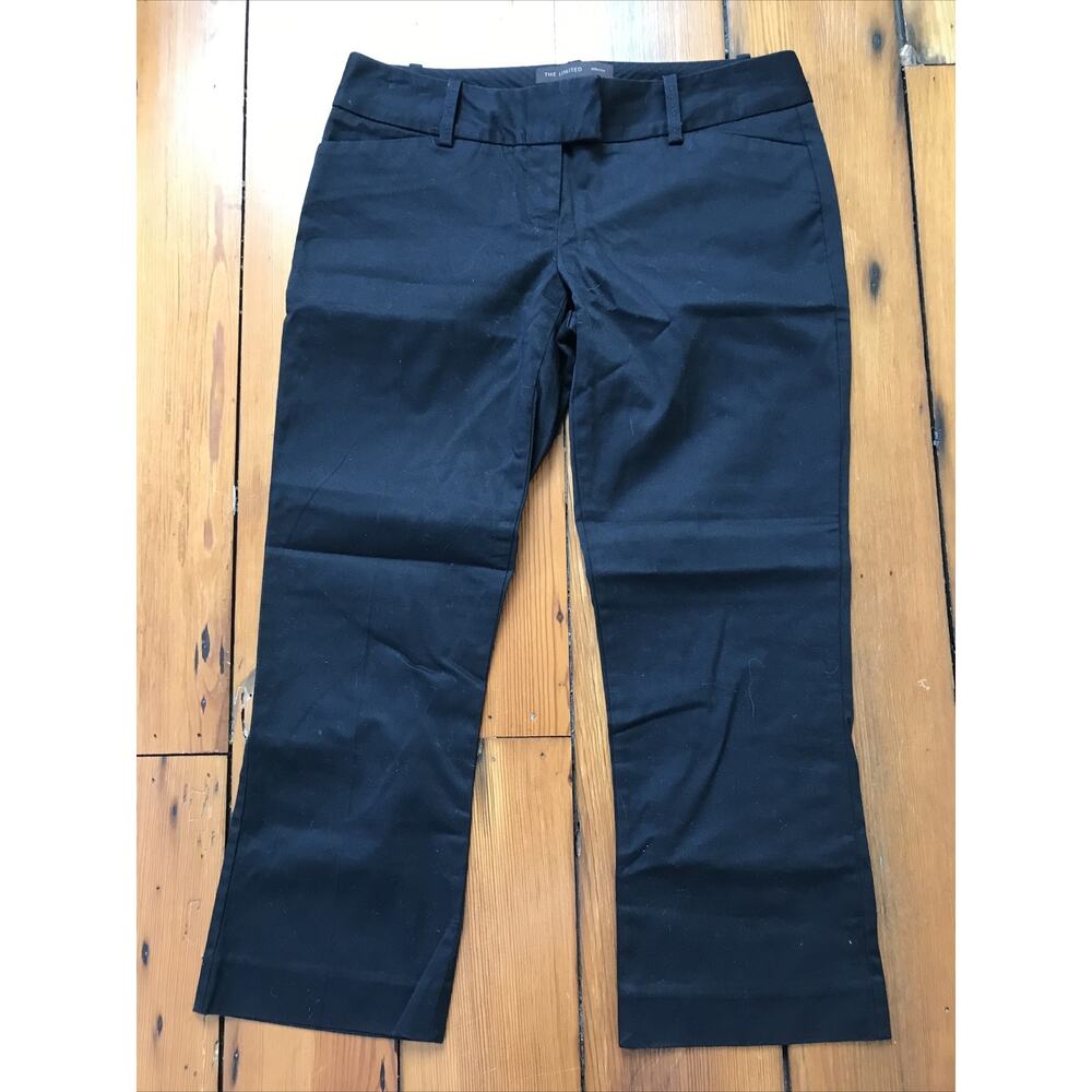 Limited Drew Fit Black Flat Front Cotton Capri Clam Diggers Pants 2 S 31"